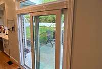 Patio Slider Door with Transom Window for More Natural Light