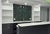 IMG_9198 custom bar remodel in basement with custom lighting, shelving and green tile