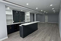 wooden_basement_remodel_wide basement remodel with custom bar, shelving and tile